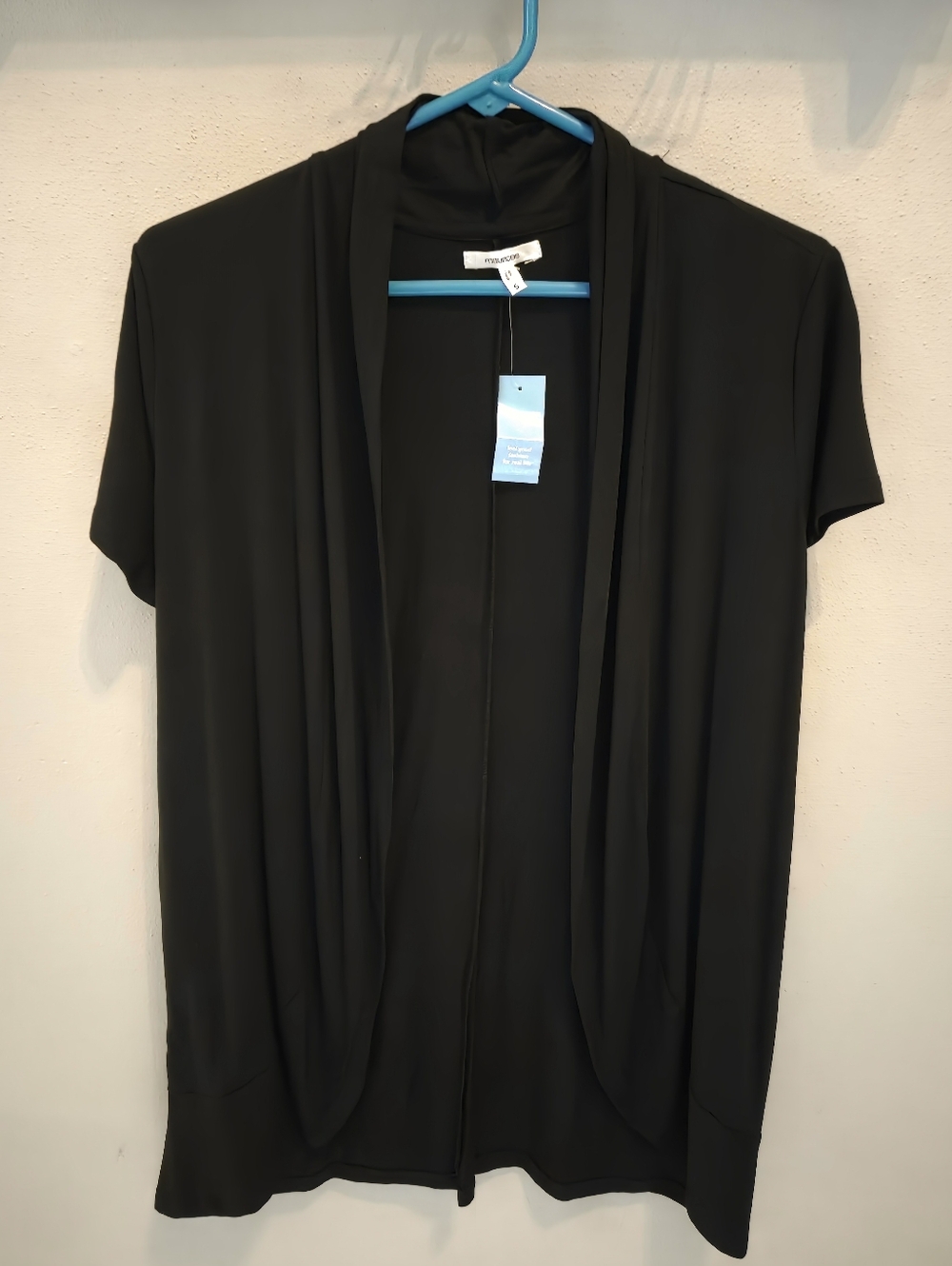 Maurices Black Open Front Short Sleeve Cardigan